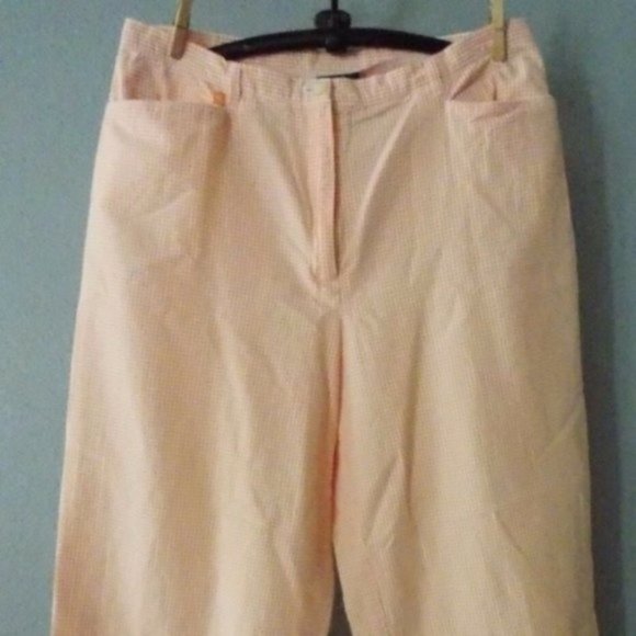 LAUREN RALPH LAUREN seersucker CAPRI pants 14 - Picture 1 of 4